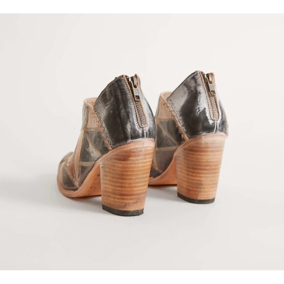 Freebird by Steven Steel Leather Ankle Boots Patched Distressed Western Booties - Picture 3 of 14